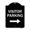 Signmission Designer Series-Visitor Parking With Right Arrow Black & White, 24" x 18", BW-1824-9742 A-DES-BW-1824-9742 - alternate 1